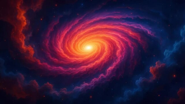 Nuvens c&oacute;smicas em redemoinho &ndash; v&iacute;deo digital abstrato de IA

