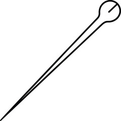 Straight Pin Icon Black Line Art Design
