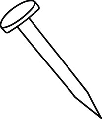 Simple Nail Icon Black Line Art Graphic