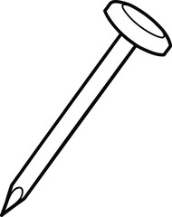 Simple Nail Icon Black White Graphic Design