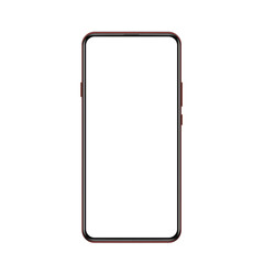 New version of frameless red color modern smatphone. Cell phone smart phone realistic mockup vector illustration