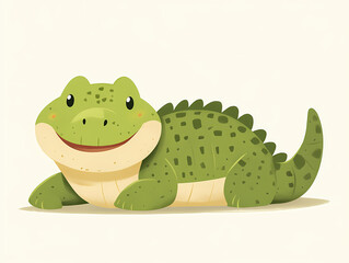 Fototapeta premium Cute Cartoon Alligator Illustration