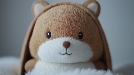 Adorable Brown Plush Toy Animal Closeup Soft Toy
