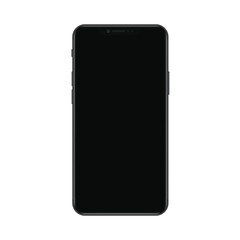Realistic modern smartphone with off black screen mockup vector illustration