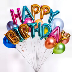 felicidades, cumplea&ntilde;os, happy birthday, fiesta, festejo, abecedario, carta, variopinto, fuente, globos, color, rudimento, clip, papel, comentario ingenioso, designio, vector