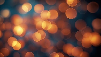 Fototapeta premium Golden Bokeh Lights with Dark Background. (1)