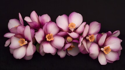 Stunning Pink Flowers Closeup Dark Background Botanical Photography