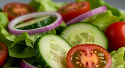 Macro of a fresh garden salad