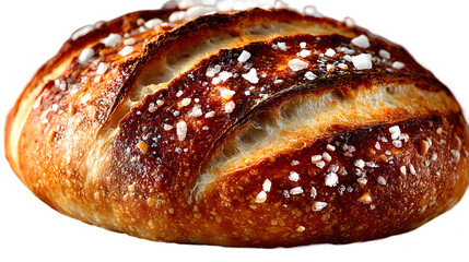 Closeup of Crusty Bread with Salt Crystals