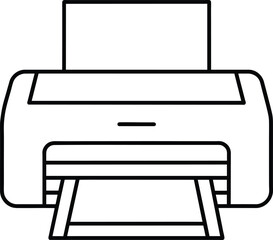 Simple Printer Icon Line Art Illustration