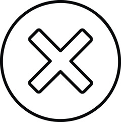 Obraz premium Circle Cross X Mark Icon, Close Button, Cancel