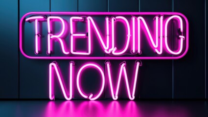 Fototapeta na wymiar Glowing pink neon sign with text 