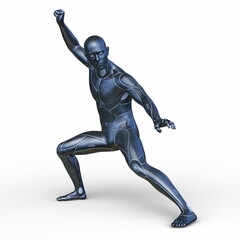 男性サイボーグ　3DCGレンダリング