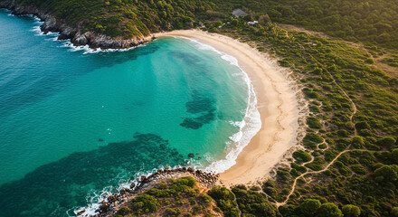 landscape of a beach with vegetation