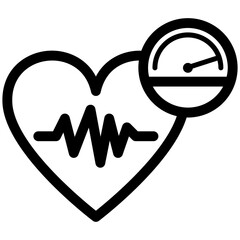 High Blood Pressure Icon – Hypertension Symbol for Cardiovascular Health, Monitoring, and Medical Care