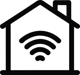 Smart Home Wifi House Icon Vector Illustration