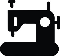 Sewing Machine Icon Black Silhouette Design