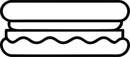 Hot Dog Line Icon Fast Food Menu Graphic