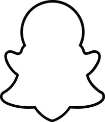 Snapchat Ghost Icon Outline Vector Graphic