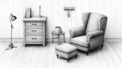 Cozy room with armchair and side table