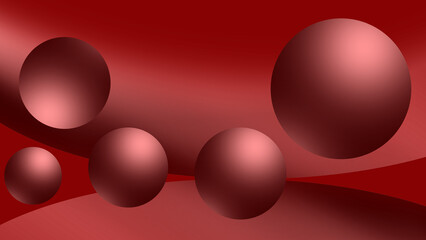 Stunning abstract wallpaper with red balls of various sizes, floating on a gradient red background. perfect for modern backgrounds, presentations, or other design elements.