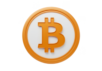 3D Bitcoin Cryptocurrency Symbol White Background Digital Currency