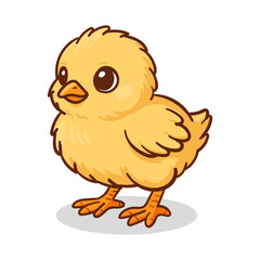 Um Ador&aacute;vel Pintinho Amarelinho de Desenho Animado, Pura Fofura e Inoc&ecirc;ncia Infantil