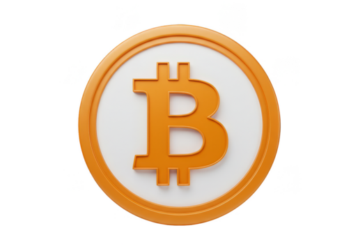 3D Bitcoin Cryptocurrency Symbol White Background Digital Currency
