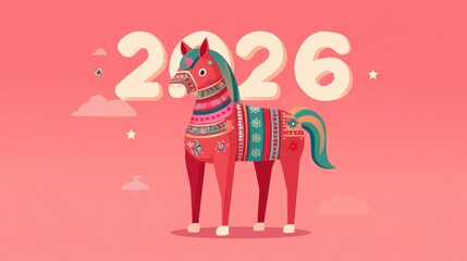 Fototapeta premium Symbol of 2026 New Year horse