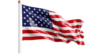 American Flag Waving Proudly on a Flagpole Patriotic Symbol of the United States