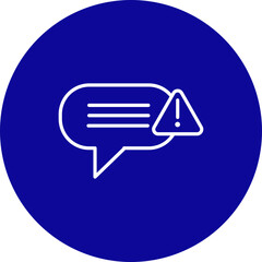 Error Message Vector Line Blue Circle Icon Design
