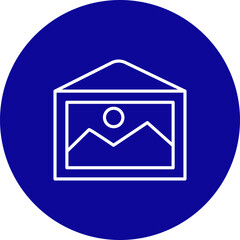 Picture Vector Line Blue Circle Icon Design