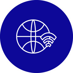Internet Connection Vector Line Blue Circle Icon Design