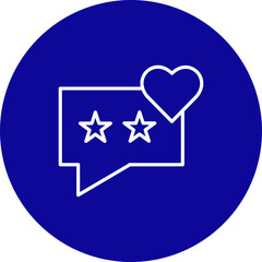 Good Feedback Vector Line Blue Circle Icon Design - obrazy, fototapety, plakaty