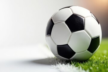 Close-up of football, pristine white background, pigskin, photography