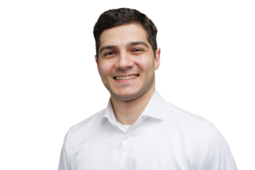 Bright smile radiating confidence in a clean, professional setting with modern vibes under bright lighting