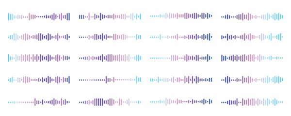 Fototapeta premium A vibrant collection of colorful sound waveforms, showcasing a spectrum of audio frequencies in a visually appealing design.