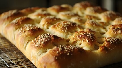 Golden Crusty Artisan Bread Loaf Closeup