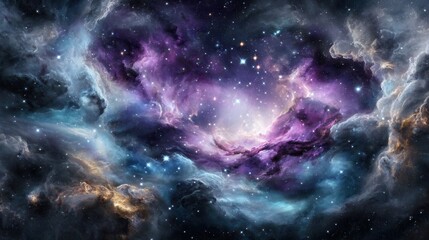 Cosmic nebula, vibrant hues of space