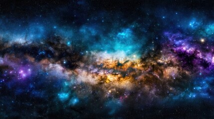 Cosmic tapestry of vibrant nebulae and distant stars