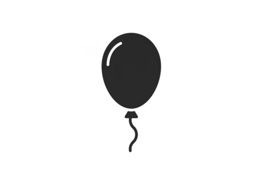 Black Balloon Silhouette Celebration Party Decoration Isolated Object