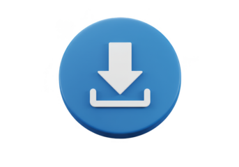Blue 3D Download Icon Arrow Upload Symbol Sign Button PNG