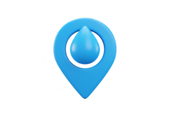 Blue Location Drop 3d Illustration Water Map Pointer Pin on Transparent