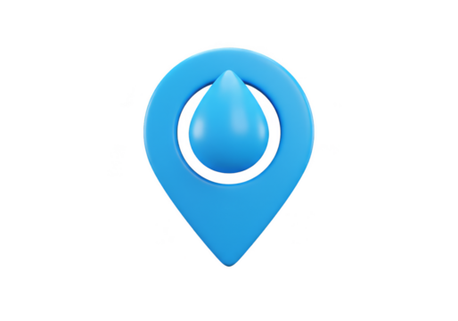 Blue Location Drop 3d Illustration Water Map Pointer Pin on Transparent