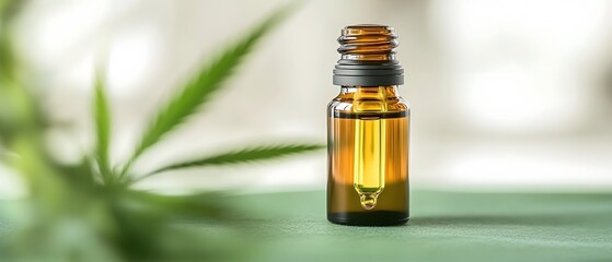 Amber Bottle Cannabis Oil CBD Hemp Extract Product Photography