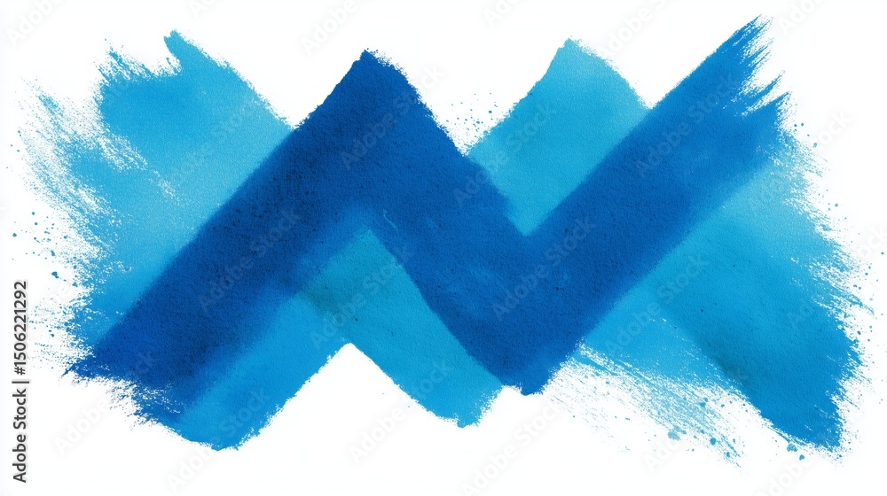 Poster abstract blue watercolor strokes create a calming and vibrant artistic display suitable for various 