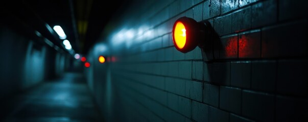Eerie Underground Tunnel with Dim Lights