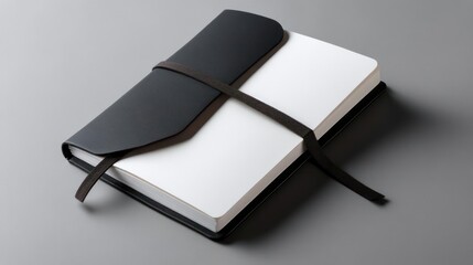 Elegant Blank Journal with Black Leather Cover