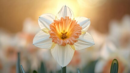 Elegant Daffodil Flower in Soft Morning Light