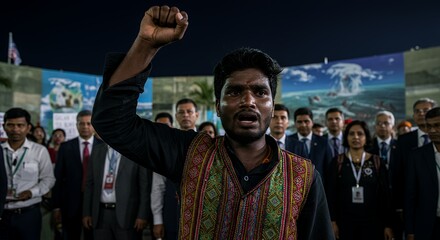 Protestor at Climate Conference
